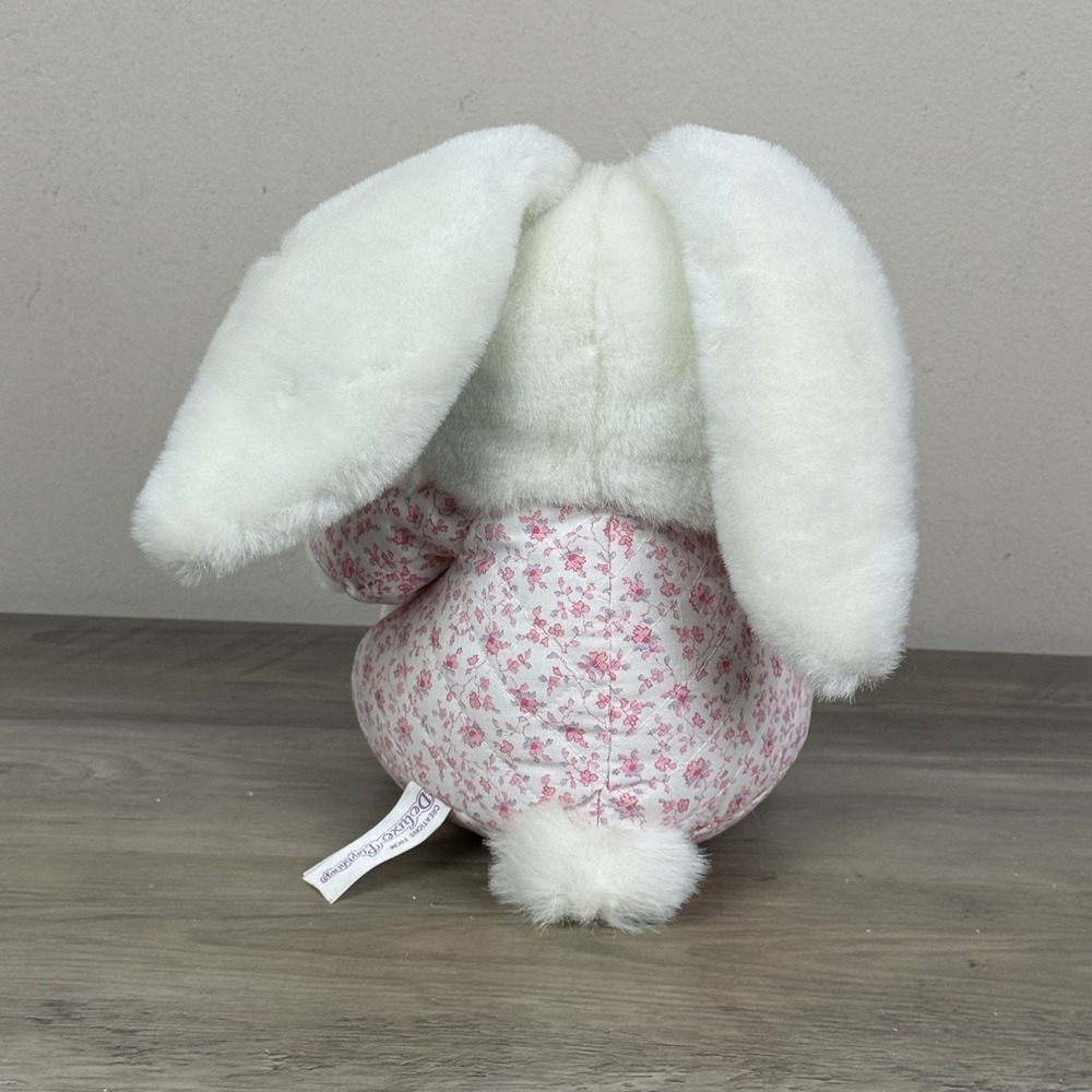 Vtg Rabbit Plush Deluxe Playthings Gingham Plaid Ears Bunny Slippers Pajamas 90s - Picture 4 of 11